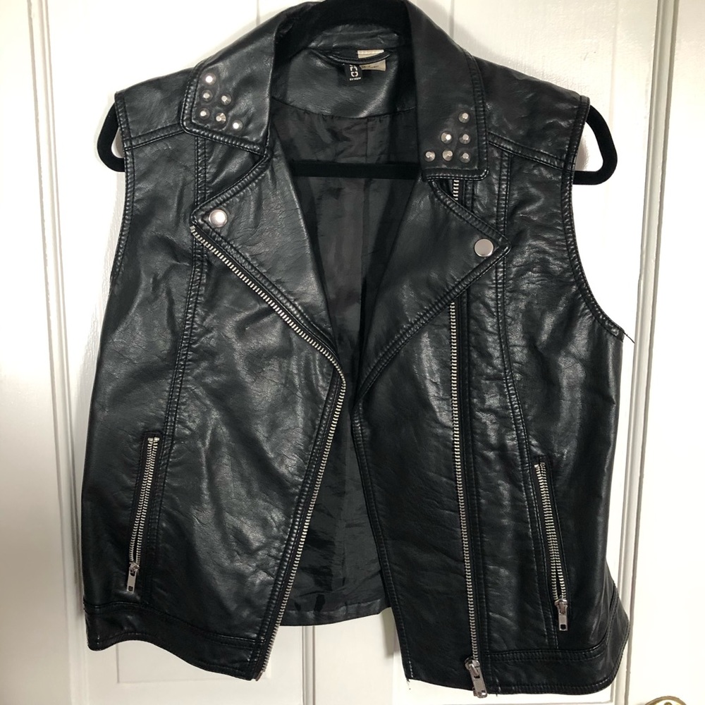 Studded Faux Leather Vest